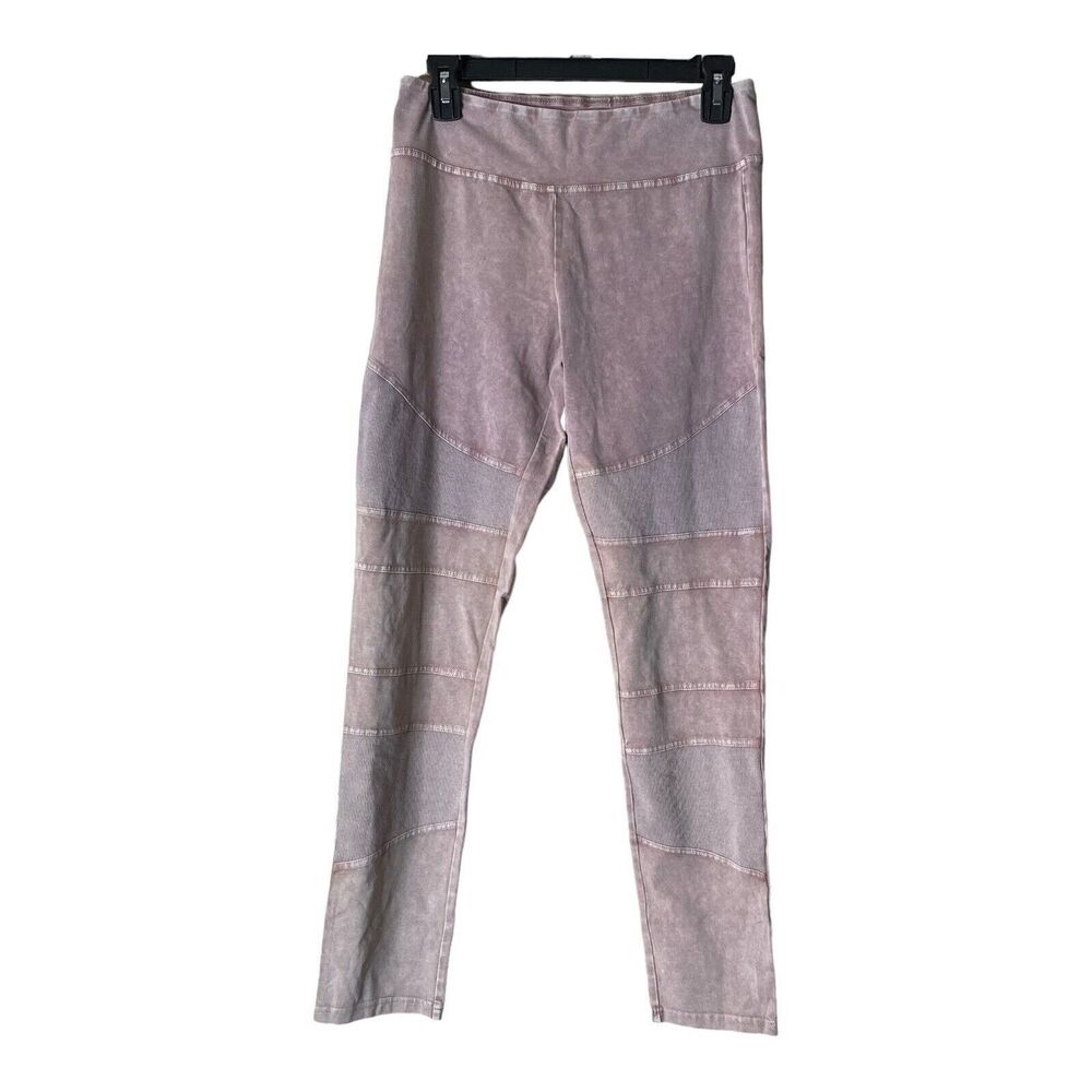 Anthropologie Easel Moto Leggings NWT Size S High Waisted Stretch Pink